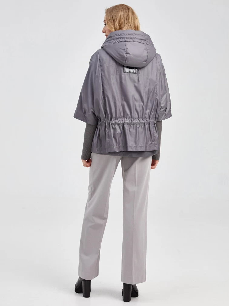 Текстильная утепленная куртка женская 21420, с капюшоном, серая, размер 42, артикул 25120-6