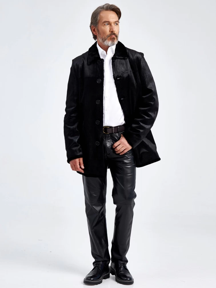 Меховая куртка из меха канадской нерпы мужская VE-7885, черная, размер 48, артикул 40790-1