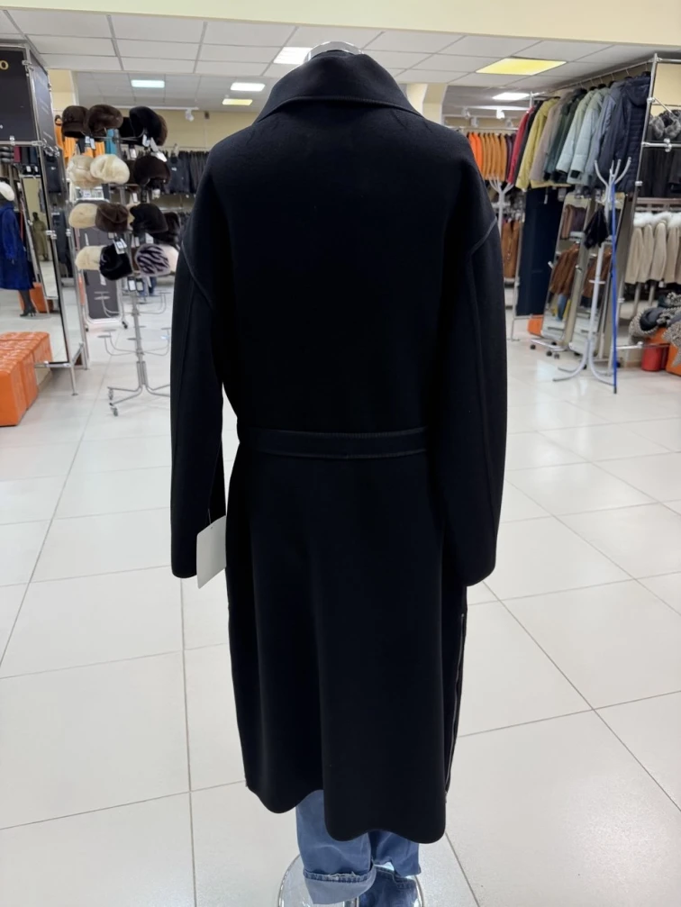 Пальто кашемировое женское 1058-120, черное, размер 44, артикул 92510-1