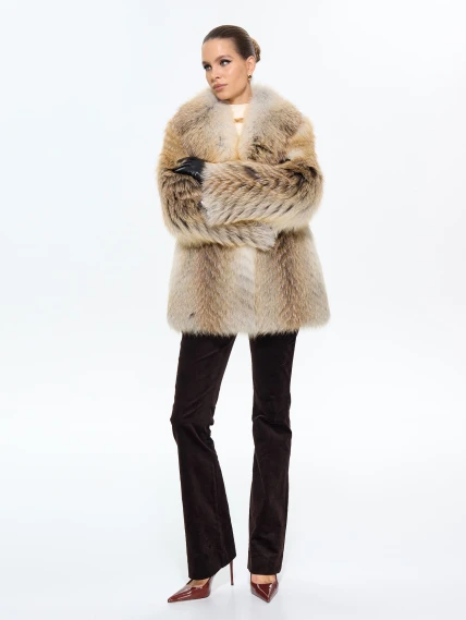 Женская короткая шуба из меха лиса М550, рыжая, размер 46, артикул 65300-6