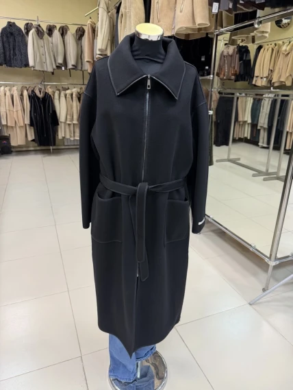 Пальто кашемировое женское 1058-120, черное, размер 44, артикул 92510-0