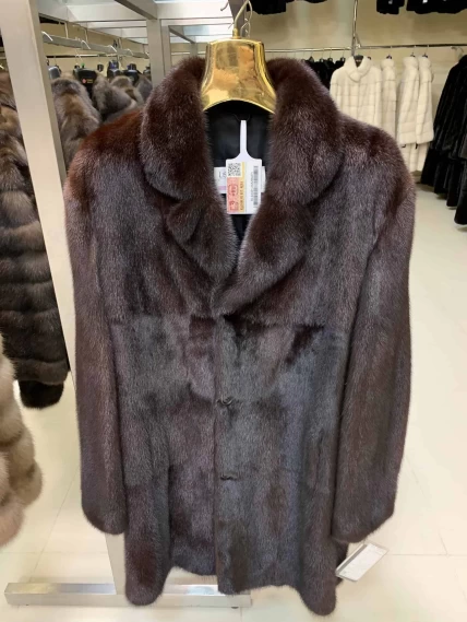 Норковая мужская шуба UNIFUR 7904SR, черная, размер 54, артикул 34530-0