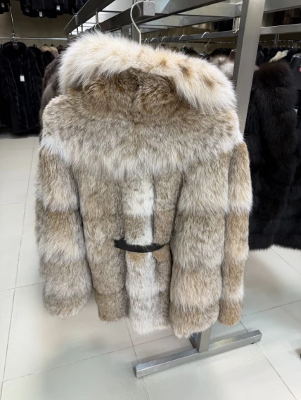 Женская шуба из меха рыси 850 -016, натуральный, размер 54, артикул 65520-1
