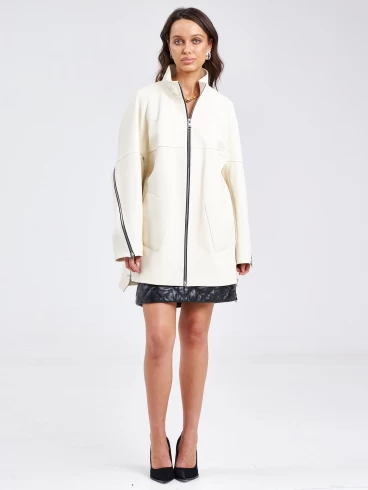 Кожаная куртка премиум класса женская 3038, белая, размер 50, артикул 23150-7