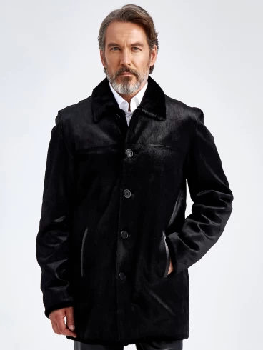 Меховая куртка из меха канадской нерпы мужская VE-7885, черная, размер 48, артикул 40790-6