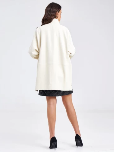 Кожаная куртка премиум класса женская 3038, белая, размер 50, артикул 23150-6