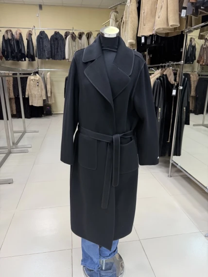 Пальто кашемировое женское 1055-125, черное, размер 46, артикул 92480-0