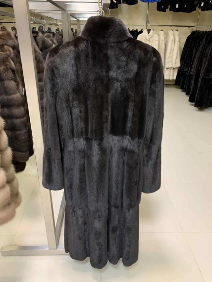 Шуба из меха норки MAKIS ROUSSOULIS METALICA, черная, размер 44, артикул 34500-1