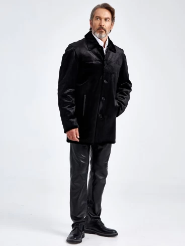 Меховая куртка из меха канадской нерпы мужская VE-7885, черная, размер 48, артикул 40790-5