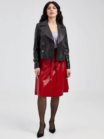 Кожаная расклешенная юбка из натуральной кожи 01рс-0