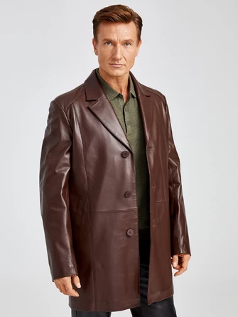 Кожаный пиджак удлиненный мужской 541-1