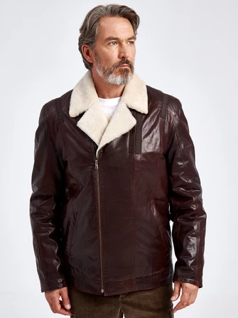 Кожаная куртка зимняя мужская 5362-0