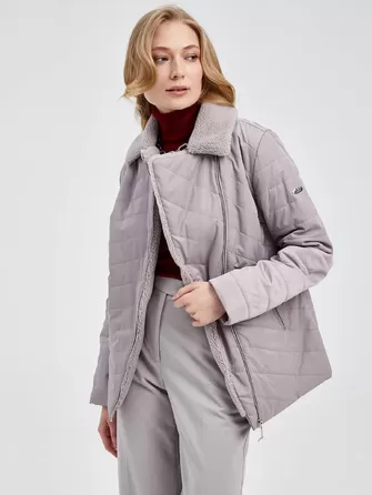 Текстильная утепленная куртка косуха женская 21130 -0