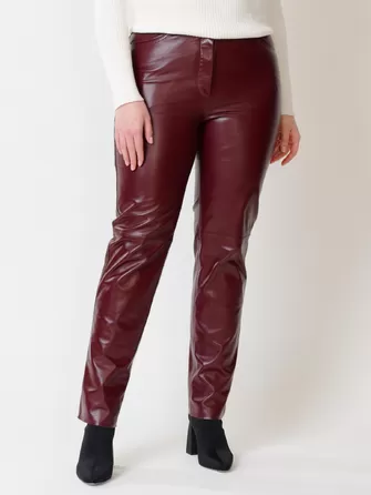 Кожаные зауженные женские брюки из натуральной кожи 02-1