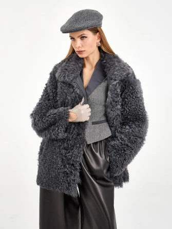 Короткая женская дубленка из тиградо 2072-0