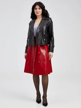 Кожаный комплект женский: Куртка 3014 + Юбка 01рс-0