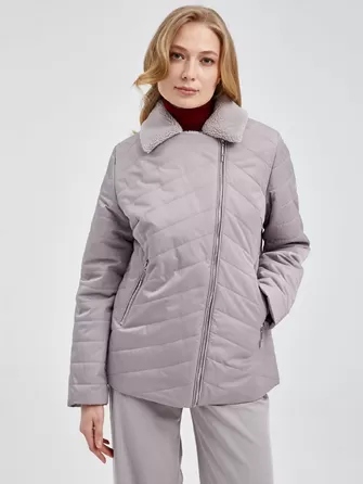 Текстильная утепленная куртка косуха женская 21130 -1