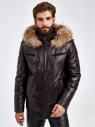 Кожаная куртка зимняя мужская 4273-0