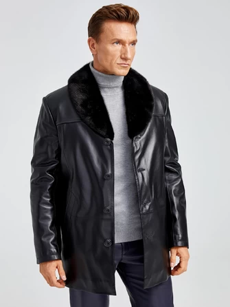 Кожаная куртка зимняя премиум класса мужская 534мех-0