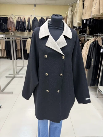 Черное кашемировое женское полупальто 1095-85-0