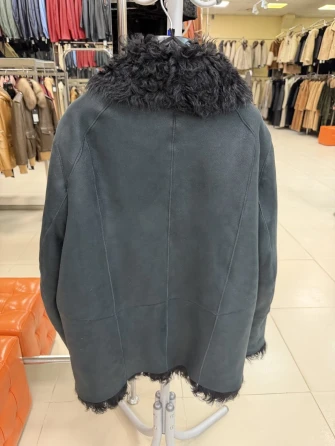 Короткая мужская дубленка-косуха премиум класса 446-1