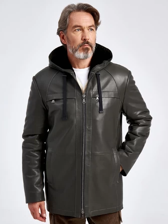 Кожаная куртка зимняя премиум класса мужская 552мех-0