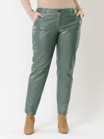 Кожаные зауженные женские брюки из натуральной кожи 03-0