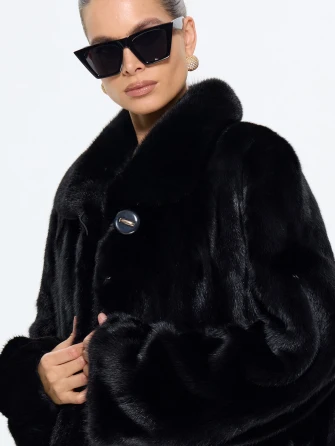 Длинная женская шуба из меха норки М-102- 317-1