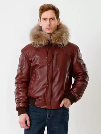 Кожаная куртка утепленная мужская 509-1