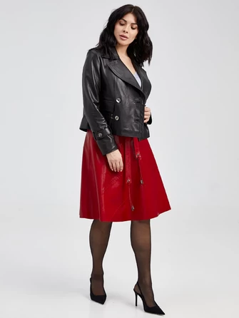 Кожаная расклешенная юбка из натуральной кожи 01рс-0