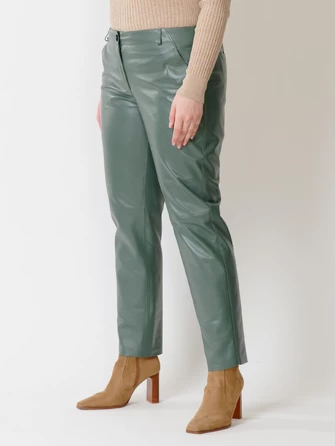 Кожаные зауженные брюки женские 03-1