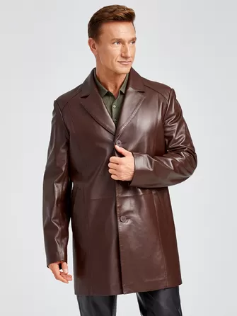 Кожаный пиджак удлиненный мужской 541-0