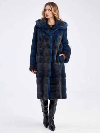 Женское пальто из меха норки с капюшоном 2а-д(к)-0